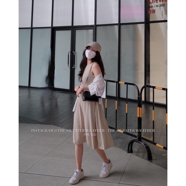 [Mã FAMARAL1 giảm 10K đơn 50K] (Ảnh thật) Váy ba lỗ thun trơn xoè A basic the.sweaterweather TSW | BigBuy360 - bigbuy360.vn