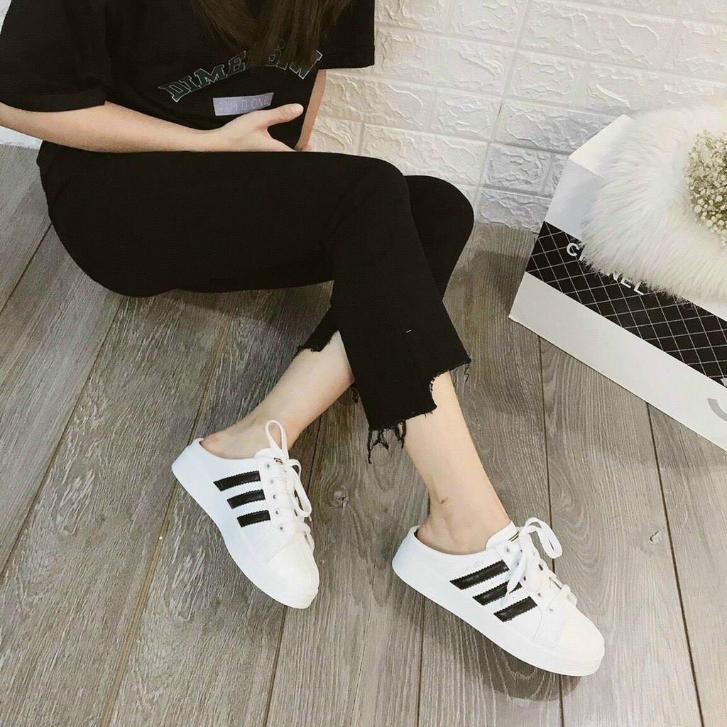 (S135) Giầy sục nữ kẻ 3 lá (Mã 3L.91)