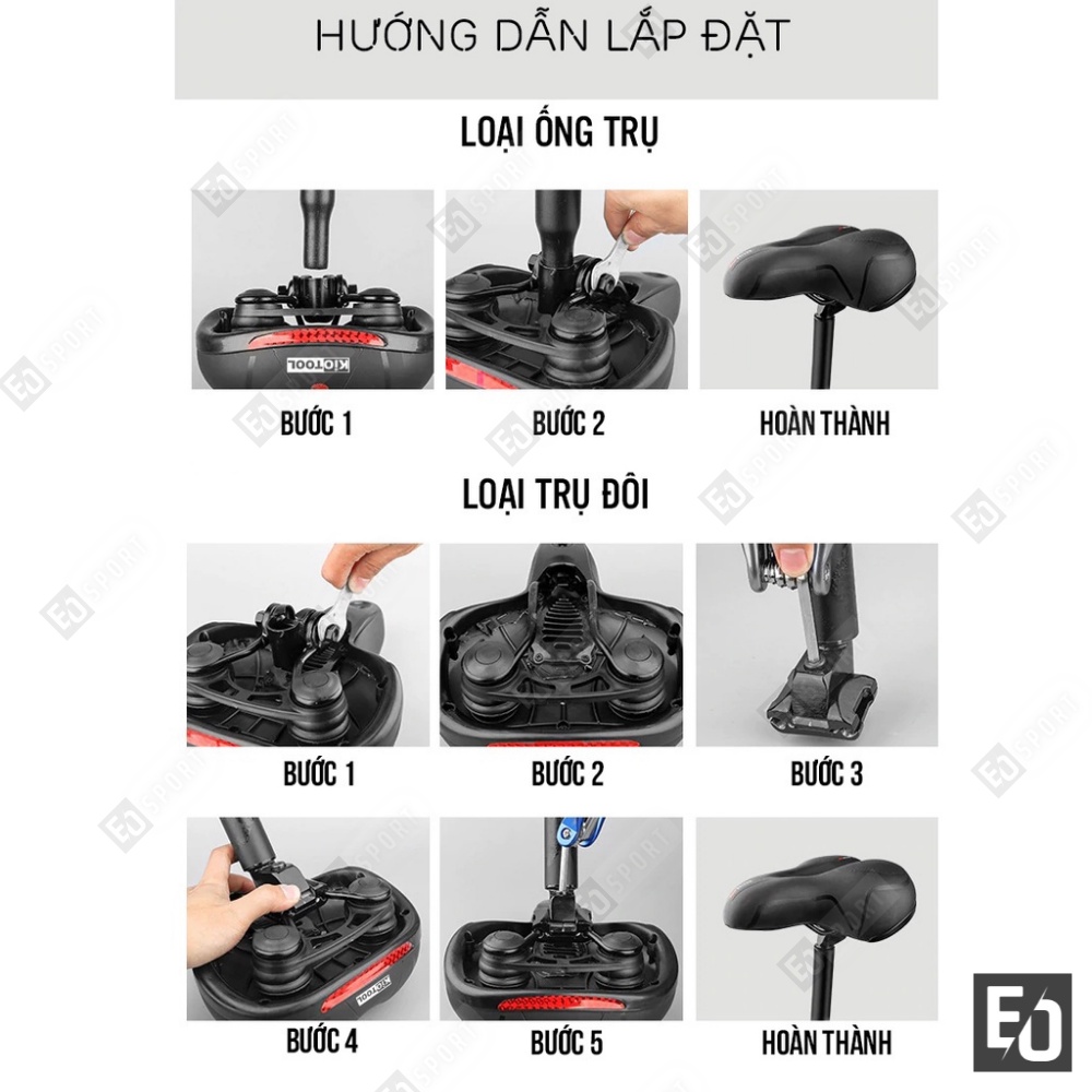 Yên xe đạp thể thao Active siêu êm ,chống nước, tăng ma sát chống trượt phù hợp với mọi dòng xe - EosportDZ