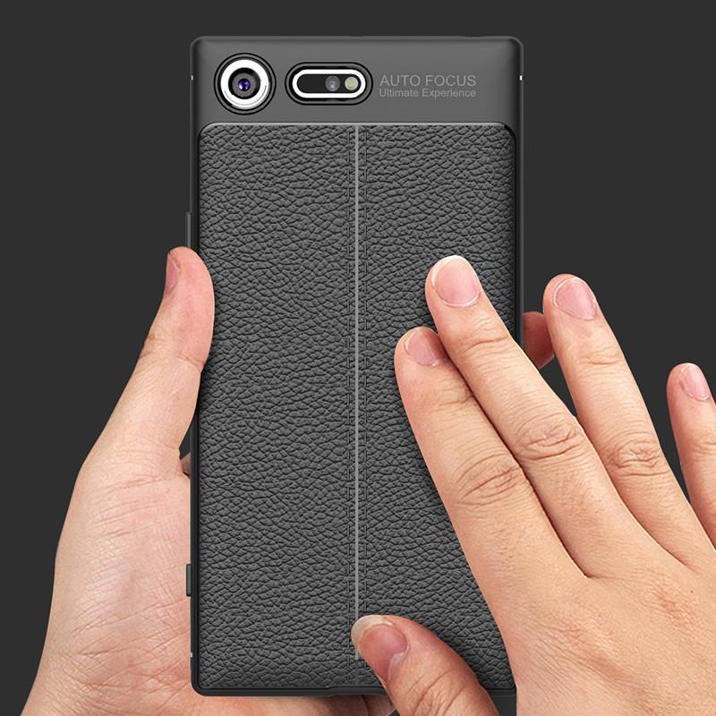 Sony Leather Phone Case Xperia XZ Premium Phone Case Sony G8142 Protective Case Soft Shell Litchi Leather Pattern Business Phone Case