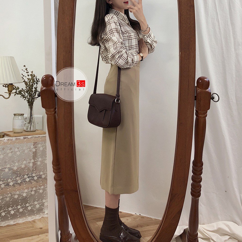 Chân váy dài chân váy midi dáng chữ A lưng cao form chuẩn đẹp | BigBuy360 - bigbuy360.vn