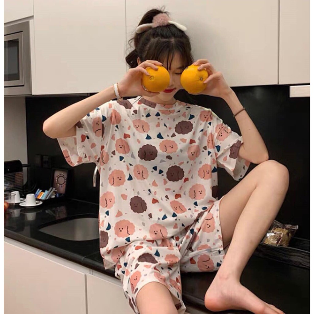 Đồ Bộ Ngủ Nữ Cotton Cộc Tay, Đồ Ngủ Nữ Ngắn Tay Mặc Nhà Nhiều Họa Tiết