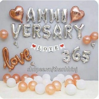 Set bóng kỷ niệm ngày cưới trang trí happy anniversary siêu đẹp !