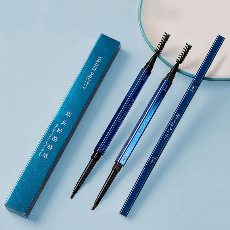(hàng Mới Về) Bút Chì Kẻ Lông Mày Hai Đầu Siêu Mịn Màu Xanh Dương Dễ Sử Dụng 3.18