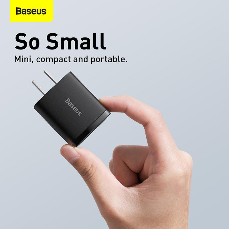 Củ sạc điện thoại Baseus Compact Quick Charger U+C 20W| Sạc nhanh 30p, 2 cổng sạc, nhỏ gọn