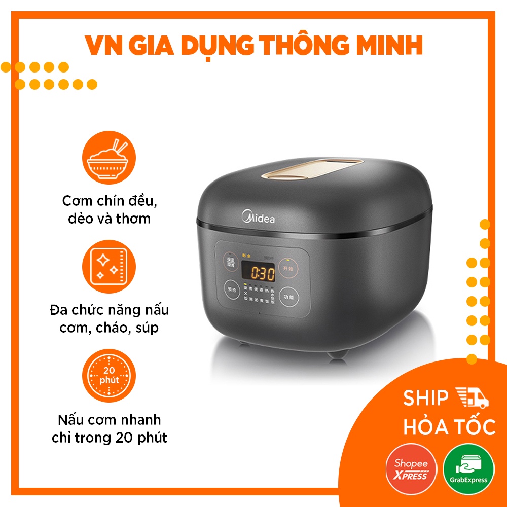 Nồi cơm điện MIDEA 40E503 Nấu nhanh trong 20 phút, Nấu cơm, nấu cháo, nấu súp - Hàng chính hãng