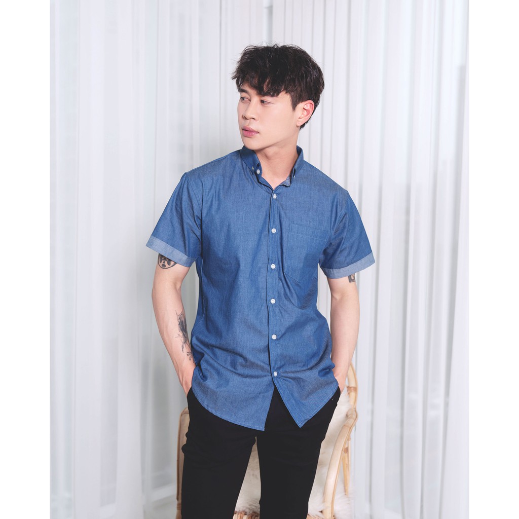 [Mã FASHIONMALLT4 giảm 15% tối đa 30K đơn 150k] Áo Sơ Mi Nam The Cosmo CARSON DENIM SHIRT 3 Màu TC1022093