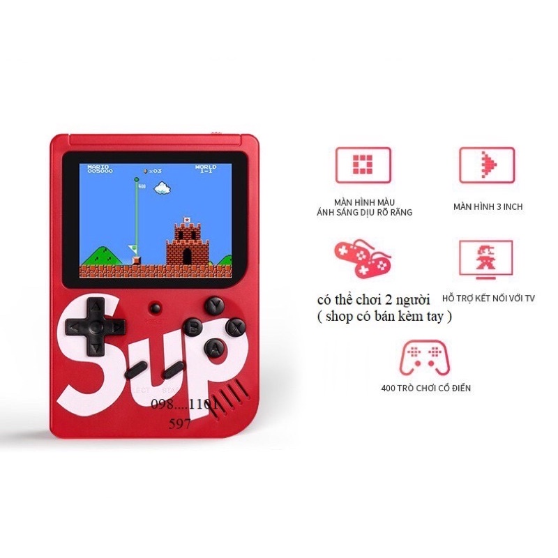 MÁY CHƠI GAME 4 NÚT CẦM TAY SUP GAME BOX 400 IN 1 PLUS