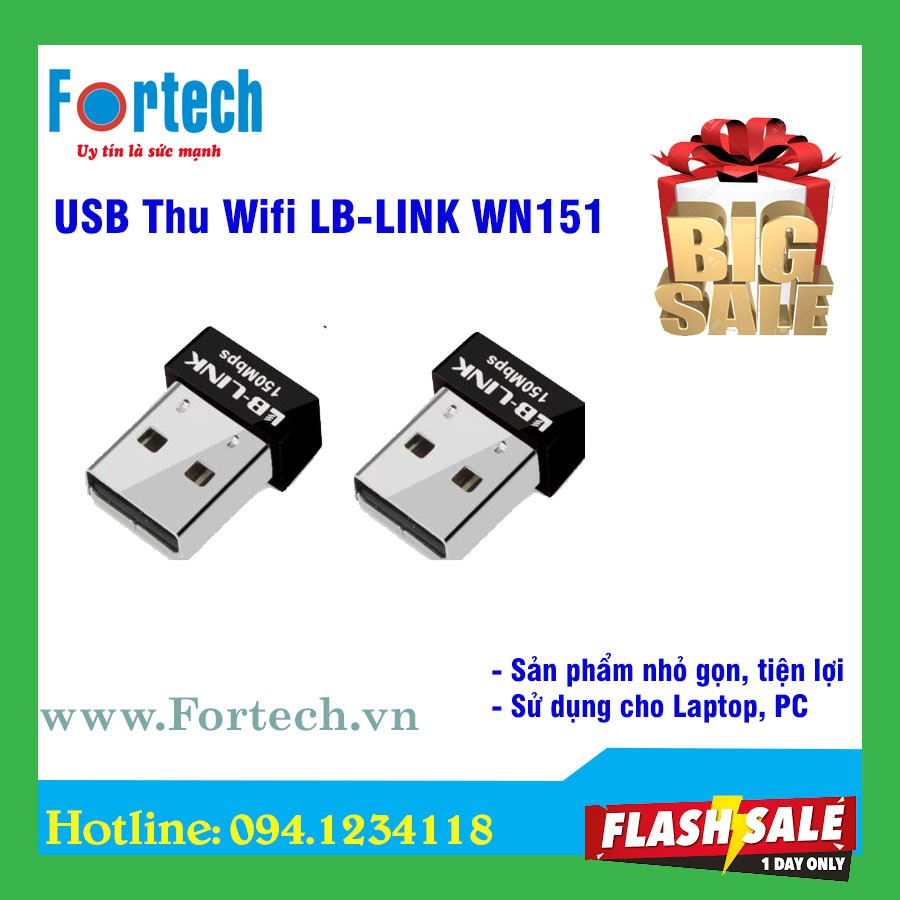 USB thu wifi LB-Link WN151 - Bộ thu wifi cho PC và Laptop