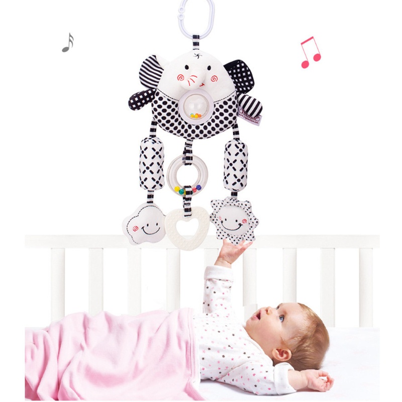 Đồ Chơi Treo Xe Đẩy Em Bé Họa Tiết Hoạt Hình Động Vật Dễ Thương