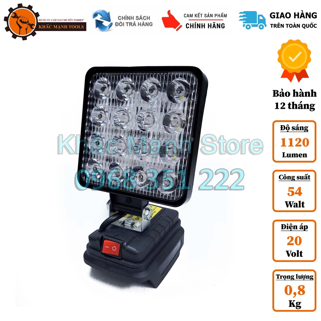 Đèn pin led makita, đèn pha led dùng pin makita 14,4v - 18v thiết kế bi cầu rọi xa