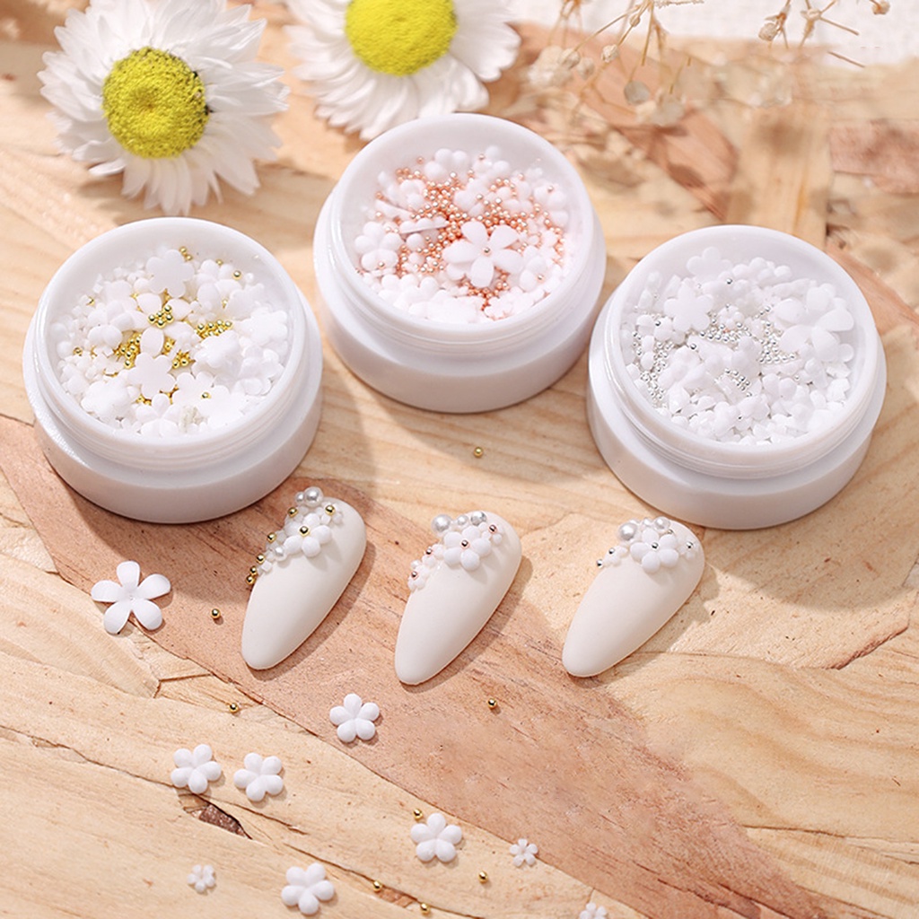 [Hàng mới về] Phụ kiện đính móng trang trí nghệ thuật hình bông hoa 5 cánh cho nữ DIY