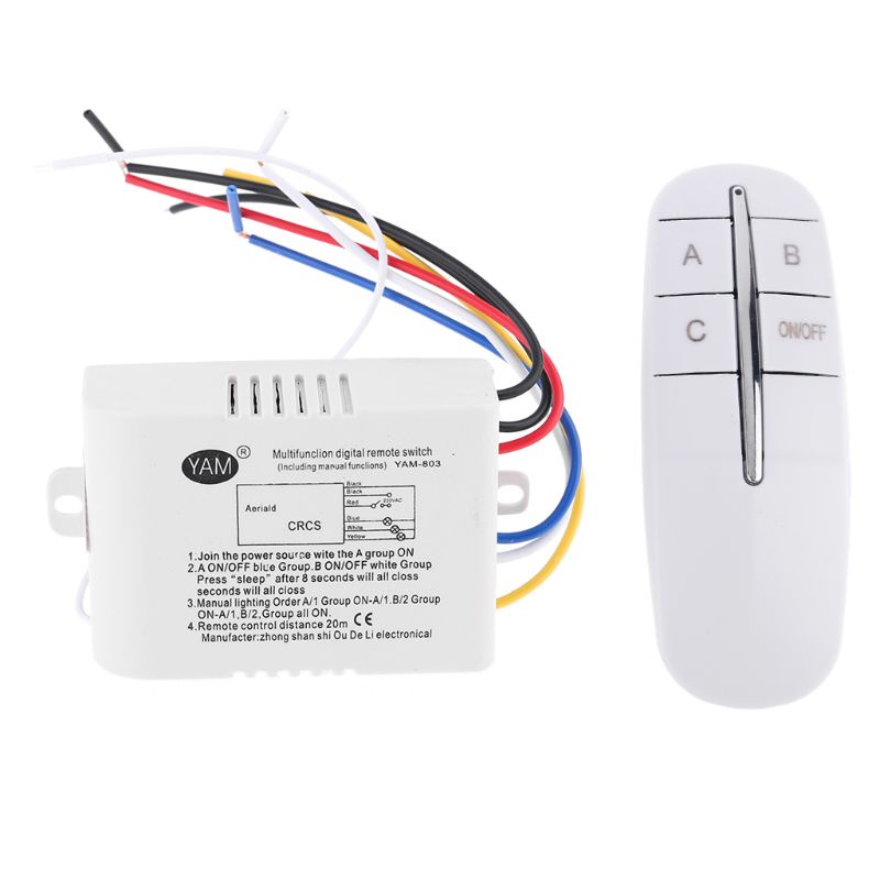 Bảng Công Tắc Điều Khiển Đèn Trần 3 Chiều Không Dây 220V Cho Đèn Led Thông Minh