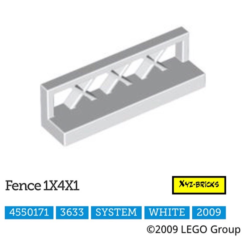 Hàng Rào Lego 4550171-1 X 4x1 Màu Trắng