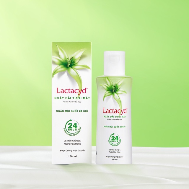 Lactacyd Odor Fresh Ngày dài tươi mát - Dung dịch nước vệ sinh phụ nữ lá trầu không, ngăn mùi, ngứa ngáy 24 giờ, an toàn