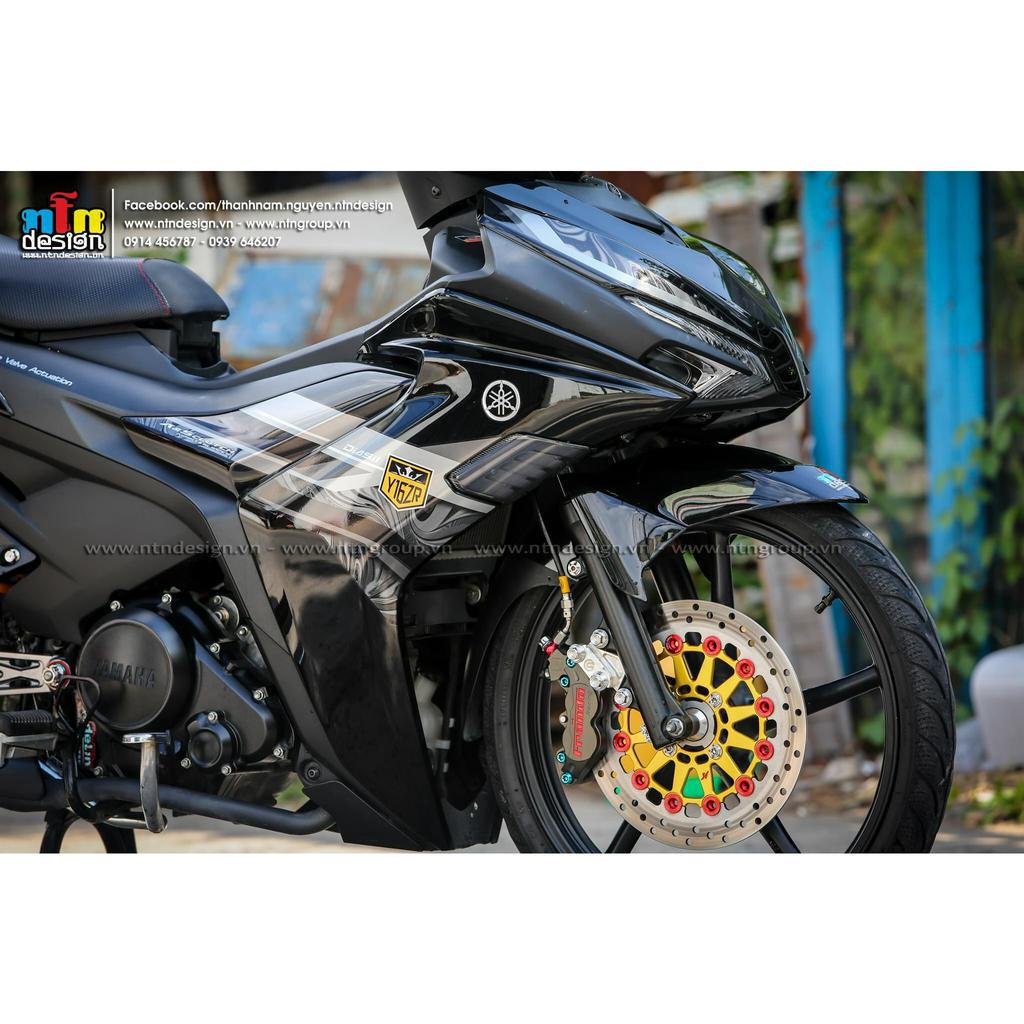Tem rời Exciter 155 đen xám mẫu   2023 cực đẹp , tem cover 150