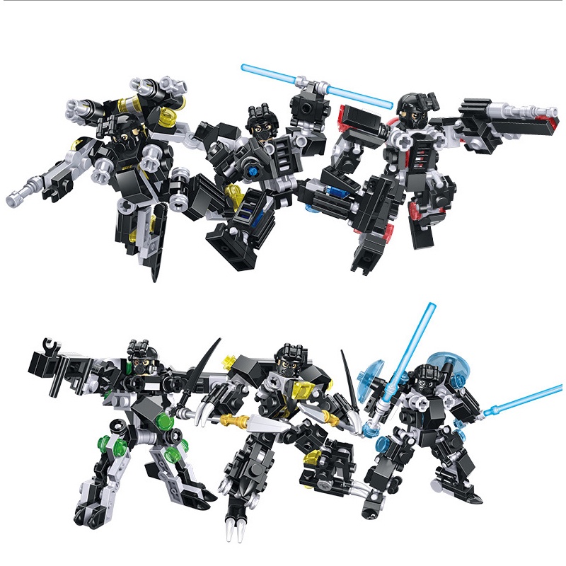 Đồ chơi Lắp ráp Cảnh sát đặc nhiệm, Hsanhe 2510B Police S.W.A.T, Xếp hình thông minh, Mô hình người