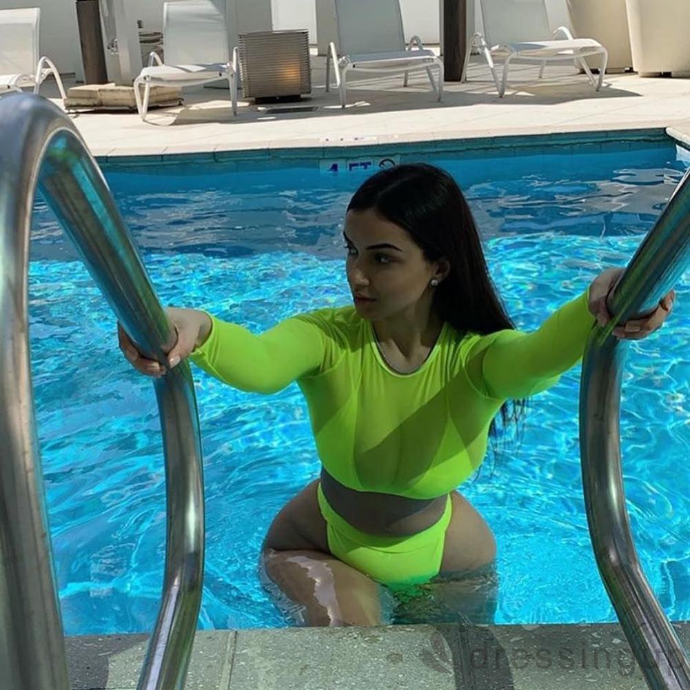Bộ bikini lưng cao + Áo mặc ngoài thiết kế quyến rũ cho nữ | BigBuy360 - bigbuy360.vn