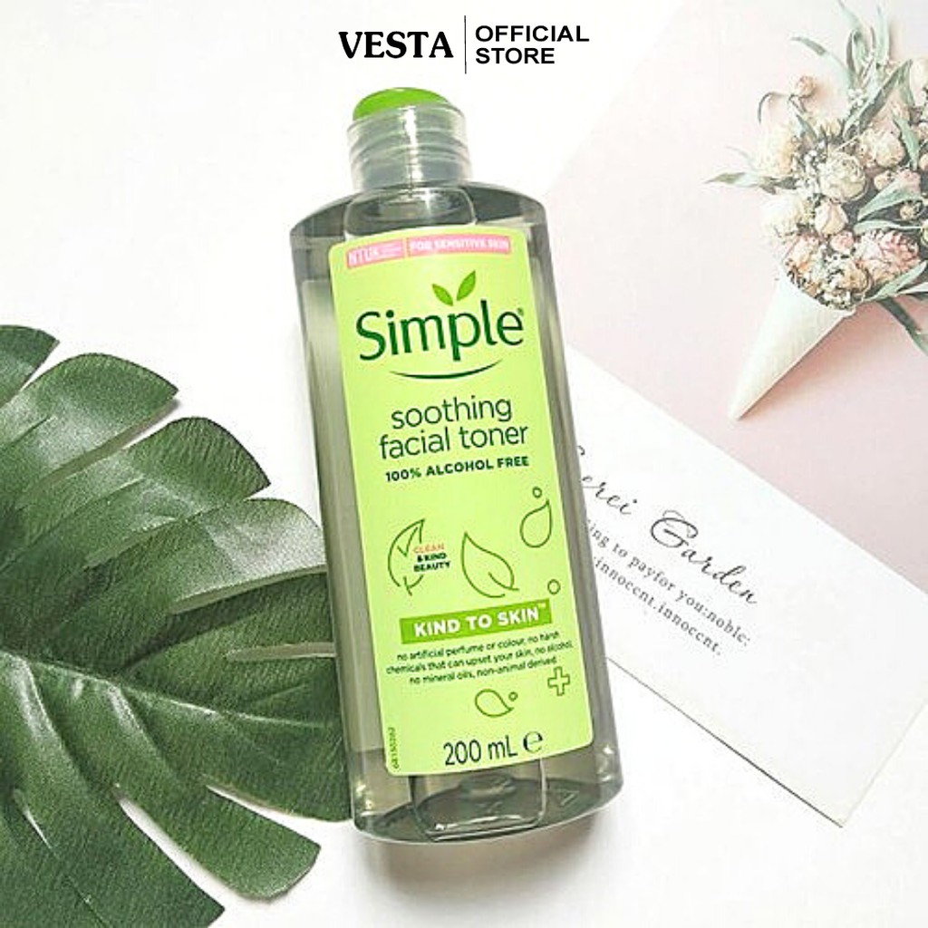 Nước Hoa Hồng 💞𝑭𝒓𝒆𝒆𝒔𝒉𝒊𝒑💖 Toner Simple Soothing Facial Cấp Ẩm Cân Bằng Da 200ml