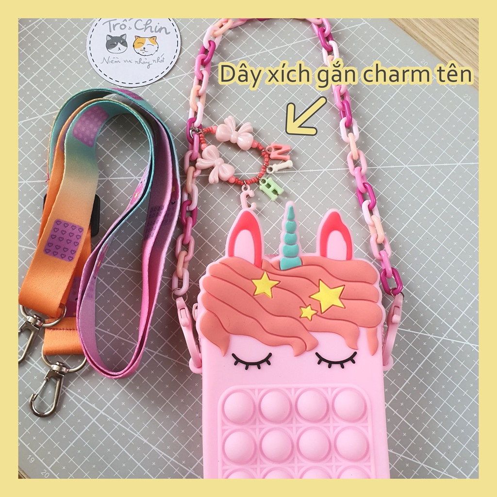 [Ảnh thật] Set túi popit đeo được 2 kiểu, nhiều màu để lựa chọn, gắn tên riêng custom - Set quà tặng cho bé