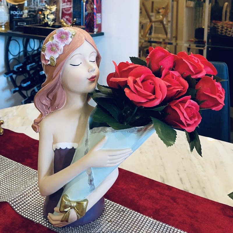 [RẺ VÔ ĐỊCH] Bình cắm hoa cô gái - Lọ hoa hình cô gái - Tượng cô gái trang trí - Bình hoa để bàn đẹp rẻ - F20Beauty