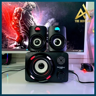 Loa Máy Tính Bluetooth Để Bàn LED RGB 2.1 Soundmax A600 Loa Vi Tính Nghe Nhạc Laptop Pc Gaming Có Dây