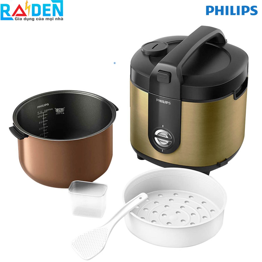 [ELHAG200 giảm tối đa 200K] Nồi cơm điện 2L, công suất 650W Philips HD3132/68
