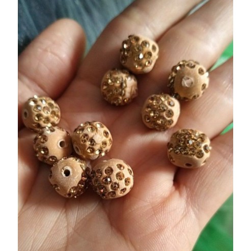 5viên đá gốm đính pha lê 10mm