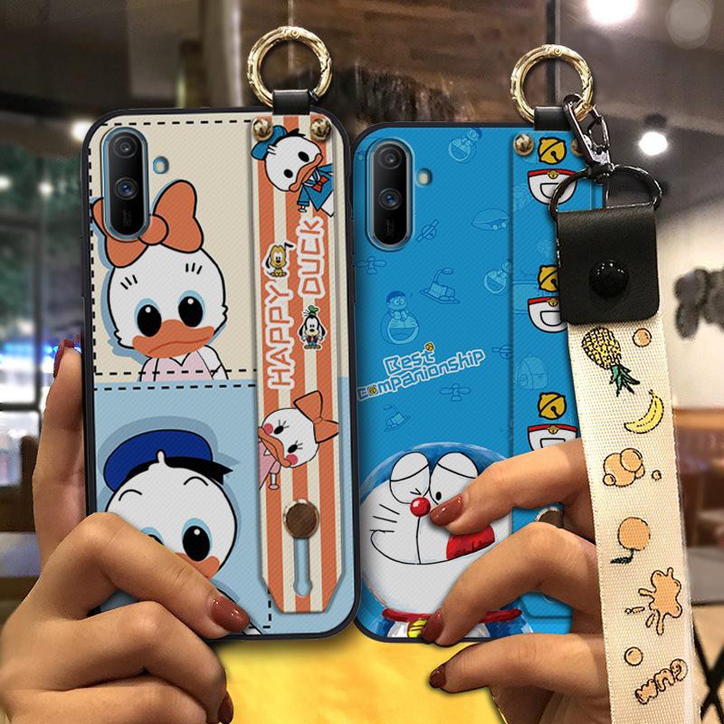 Ốp điện thoại TPU silicon có dây đeo tay chống sốc cho điện thoại OPPO Realme C3/C3i