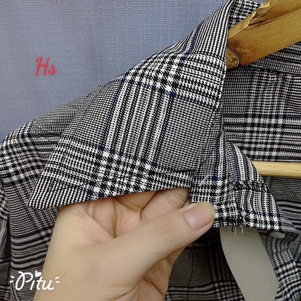 Áo sơ mi kẻ unisex form rộng cá tính YCTSHOP 000548