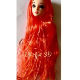 ĐẦU BÚP BÊ TÓC DÀI - màu tóc ngẫu nhiên - phụ kiện búp bê