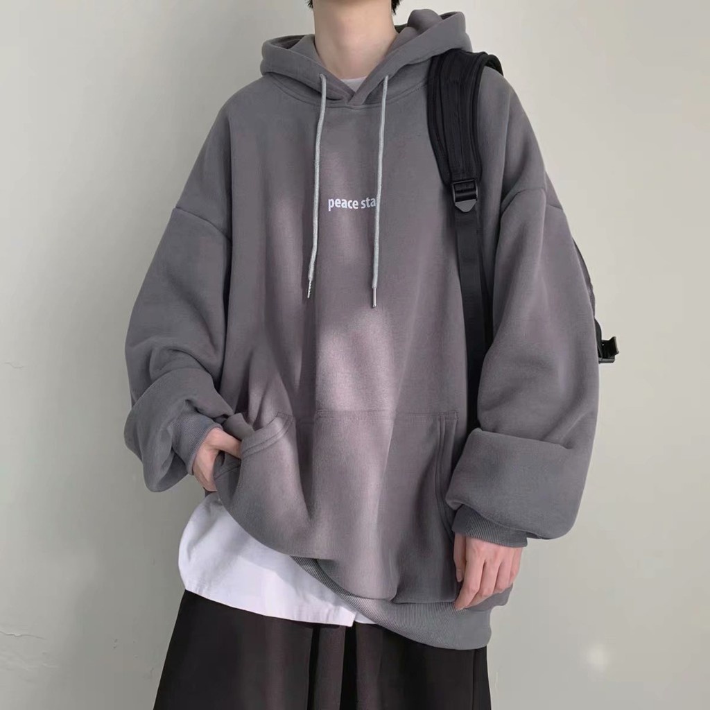 Áo Hoodie nam nữ chất Nỉ mũ 2 lớp in chữ ngực, Áo hoodie unisex from rộng có 3 màu Đen, Xám, Trắng Vati shop