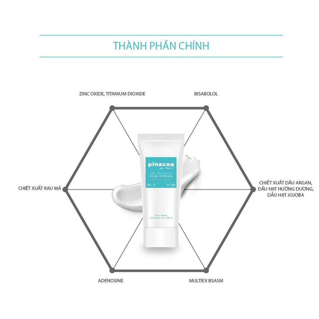 Kem Chống Nắng Pinacea Bảo Vệ Da Chống Nám Lão Hóa Sớm UV Shield Suncream 50ml - Kobe Young