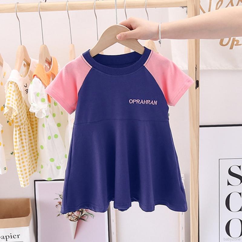 Đầm Tay Ngắn Xếp Li Cho Bé Gái