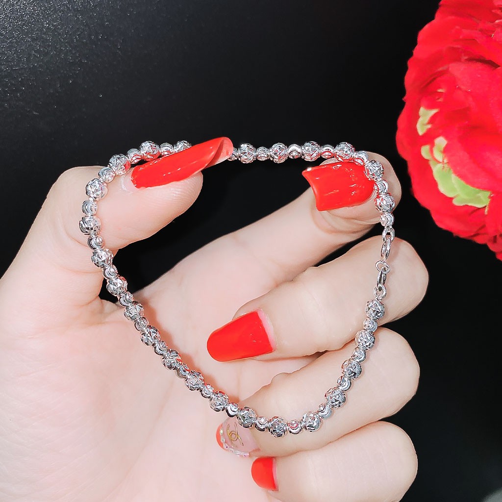 Lắc tay Bạc Ý ❣️𝘾𝙖𝙤 𝘾𝙖̂́𝙥❣️ Lắc tay Bi Bạc Ý S925 cao cấp xi kim cực xinh, sang trọng LTM8987