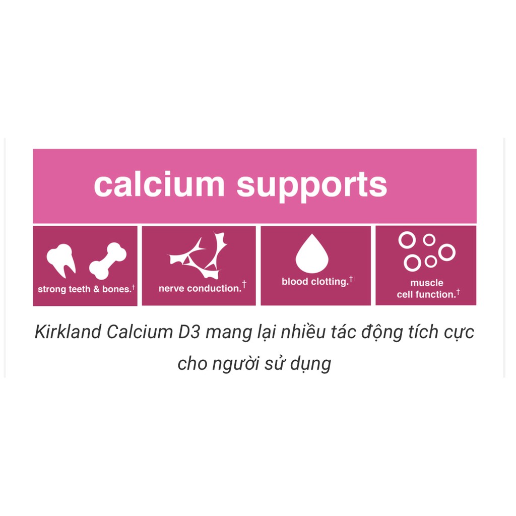 [CHÍNH HÃNG]  Viên uống Calcium 600mg+D3 KIRKLAND 500 Viên - Canxi Kirkland