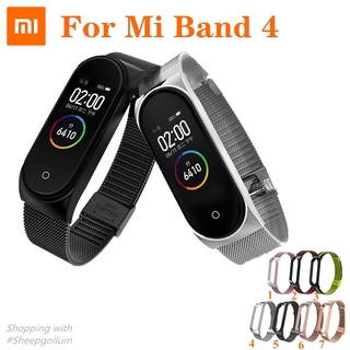 Dây Đeo Thay Thế Chất Liệu Kim Loại Dạng Lưới Cho Xiaomi Mi Band 5 4 3 5 4 3