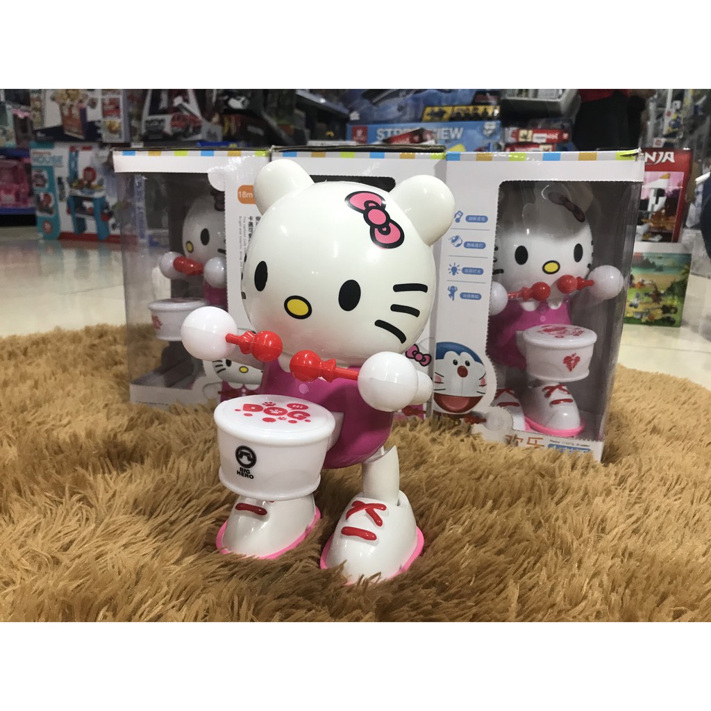 Đồ chơi hello kitty nhảy và đánh trống theo nhạc có tặng kèm pin