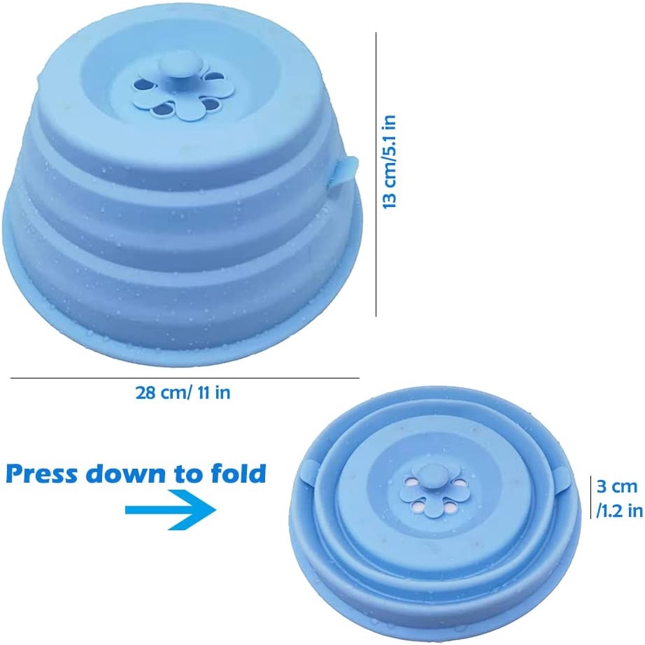 Nắp Đậy Lò Vi Sóng Bằng Silicone Từ Tính Chống Đổ Có Thể Gấp Lại 11in &amp; BPA An Toàn Không Chứa BPA