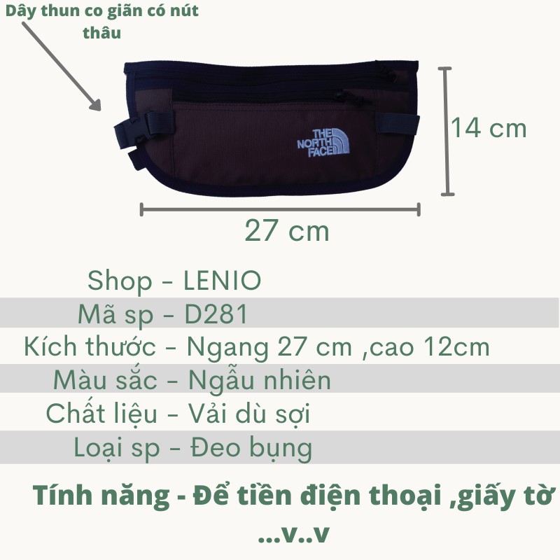 Túi đeo bụng nam nữ chạy bộ LENIO D281 nhiều ngăn