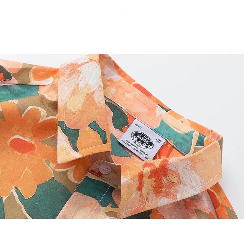 Áo Sơ Mi Tay Ngắn Dáng Rộng In Họa Tiết Hoa Phong Cách Hawaii Thời Trang Mùa Hè Hàn Quốc Xinh Xắn Cho Cặp Đôi