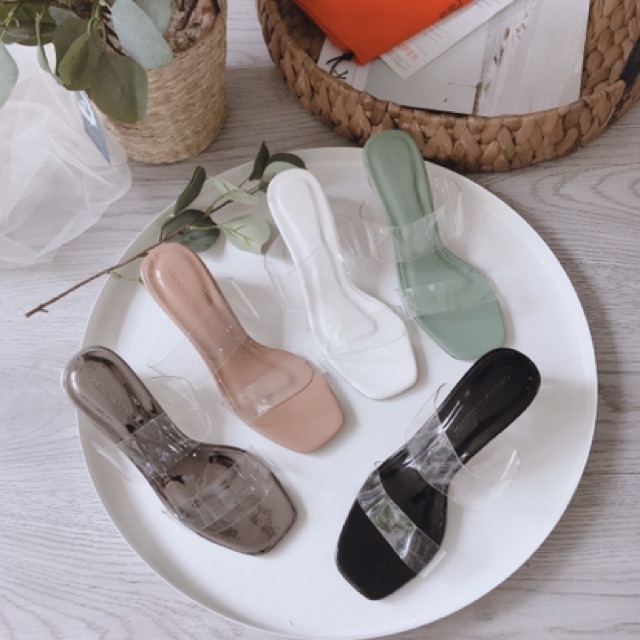 LOVIIECORNER - DÉP CAO GÓT 2 QUAI TRONG 3 PHÂN GÓT TRÒN ( ĐEN - KEM - TRẮNG - XANH - CHÌ )-DÉP CAO GÓT 3CM-D200314 | BigBuy360 - bigbuy360.vn