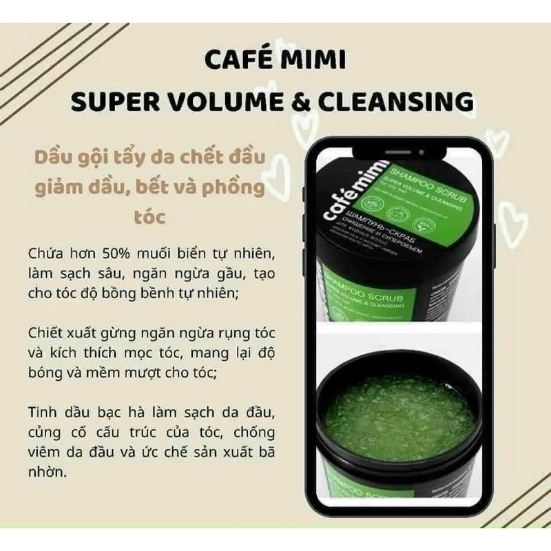 TẨY TẾ BÀO CHẾT TÓC VÀ DA ĐẦU CAFE MINI - Hàng Nga