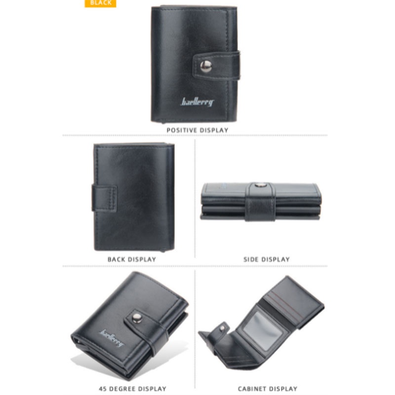 Baellerry Ví Ngắn Đựng Thẻ rfid Bằng Nhôm Nguyên Chất Chống Trộm Phong Cách Hàn Quốc Cho Nữ