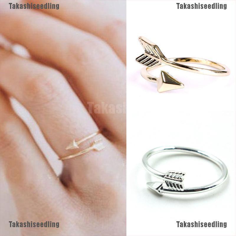 Nhẫn Hở Hình Mũi Tên Màu Vàng / Bạc Thời Trang Cho Nữ