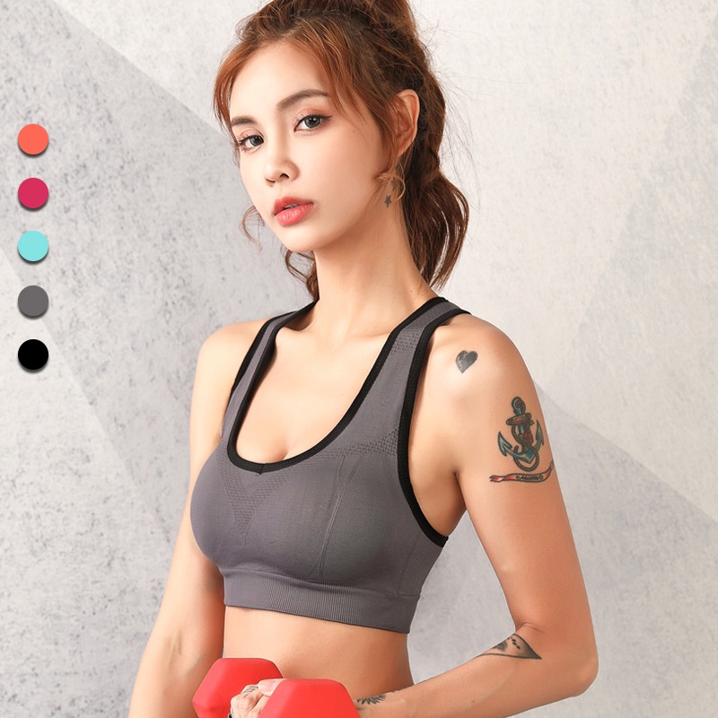 Áo ngực IELGY ôm gọn thoải mái phong cách thể thao dùng tập yoga chạy bộ plus size