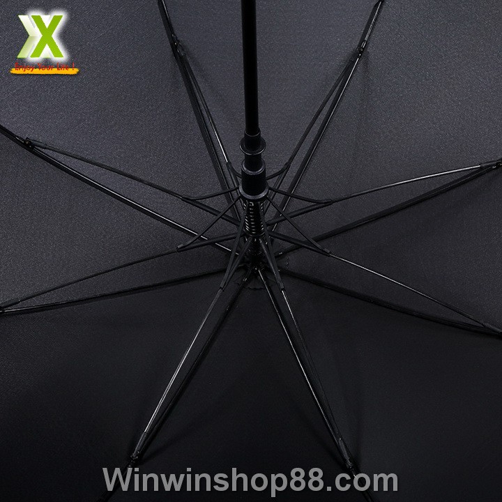 Ô dù che mưa cán cong có nút bấm tự động màu đen - Do_luu_niem