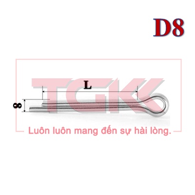 Chốt chẻ mạ D8