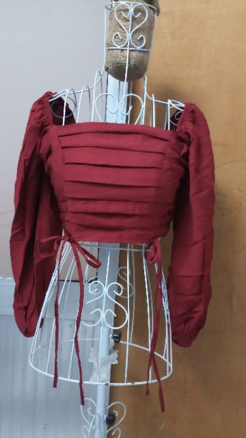 Áo croptop nhún xếp ly ngang kèm ảnh thật | BigBuy360 - bigbuy360.vn