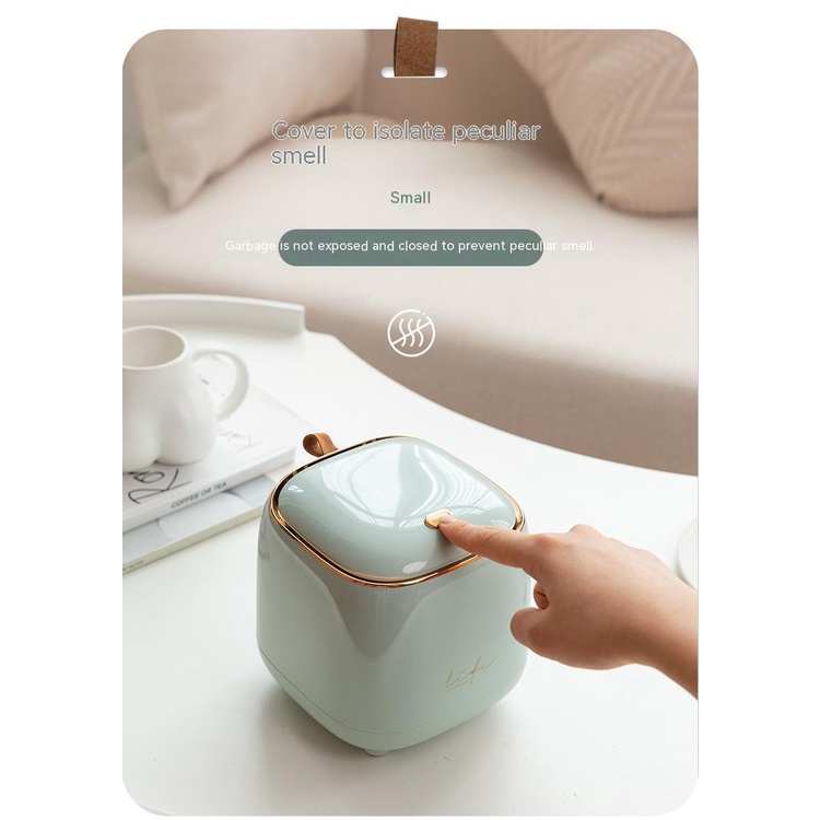 Thùng Rác Mini Để Bàn Có Nắp Dạng Nhấn Tiện Dụng Cho Gia Đình / Văn Phòng